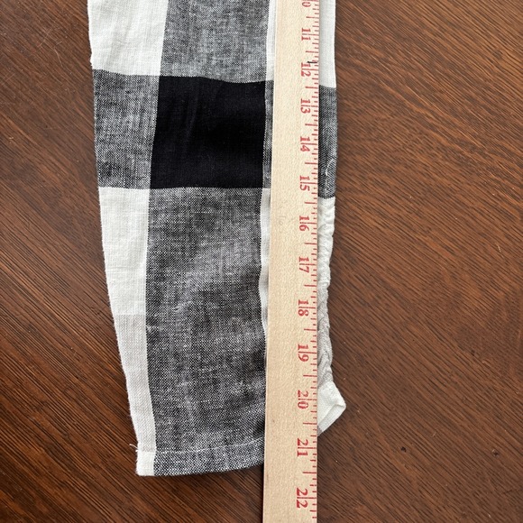 Soft Surroundings Plaid Check Linen Blend Button Up Shirt Back Zip Lagenlook M - Picture 14 of 15